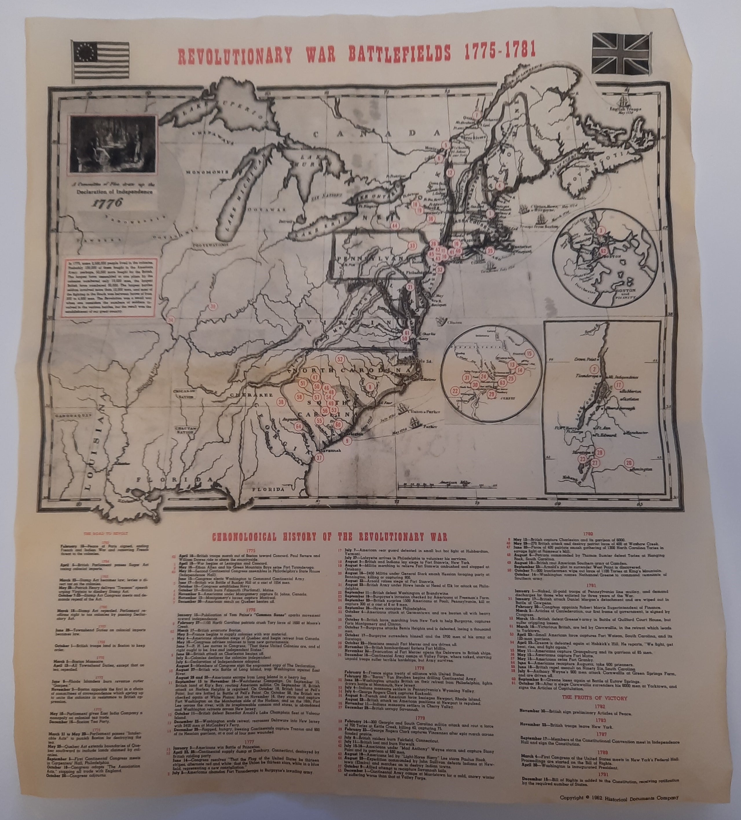 Poster - Revolutionary War Battlefields Map 1775-1781 | Manchester ...